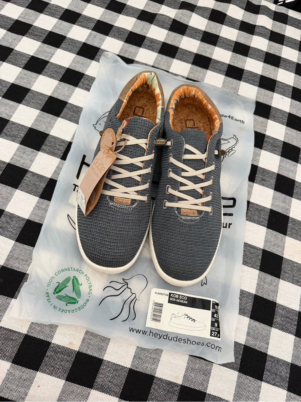 Hey Dude KOB ECO Sox Aegean Sneakers in Light Blue and White